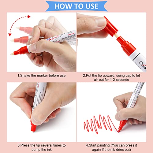 Overseas ACS001-8 Paint Marker Pens - 8 Colors Oil Based Paint Markers thumb #6