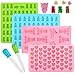 Ninonly Silicone Moules à Bonbons à Gummy et Chocolat Lot de 4 moules à Gelée avec 3 Compte-Gouttes pour Faire Gelée Savon Gâteaux Muffin Gummy Ourson