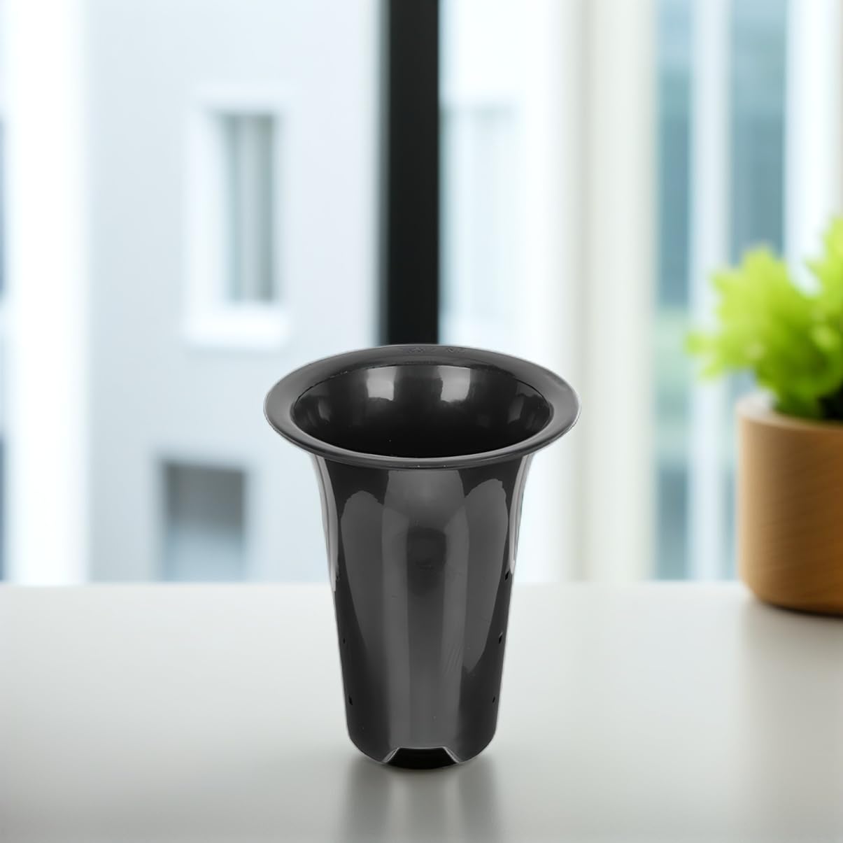 Abaodam 10pcs Pots de Fleurs Noirs en Plastique Respirant Contrôle des Racines, Hauteurs Augmentées, Résistants et Pratiques pour Plantes D’intérieur et Orchidées