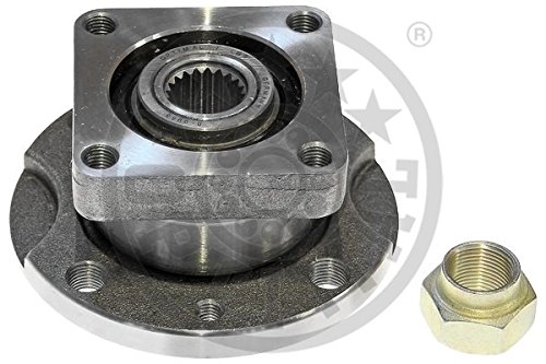 OPTIMAL Juego de cojinete de rueda 801342 Eje delantero 20,5mm Diámetro exterior: 117mm con tuerca Rodamiento integrado en buje de rueda Compatible con FIAT Panda Hatchback 141, LANCIA Y10 156