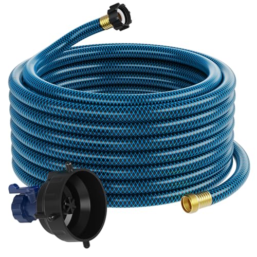 Image of DUMPMAN RV Sewer Hose Rinse Kit | 10-Ft water hose, 6-way blaster rinse cap, with water control valve