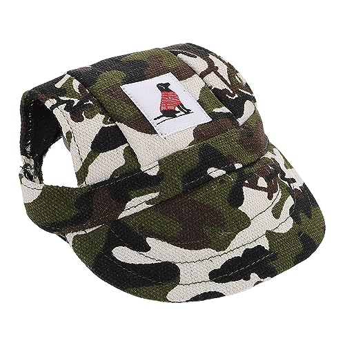 Abaodam Adjustable Dog Baseball Cap with Ear Lightweight and Breathable Pet Visor Hat for Sun Protection Stylish Camouflage Design Dog Accessory for