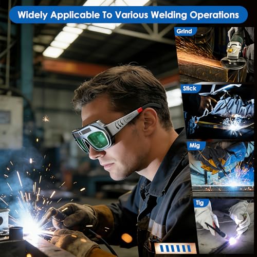 Image of DEECOZY Auto Darkening Welding Goggles, True Color Solar Powered Welding Glasses with Adjustable Eye Legs, Comfortable Welding Safety Mask Anti-Flog Anti-glare Goggles for Grinding Welder