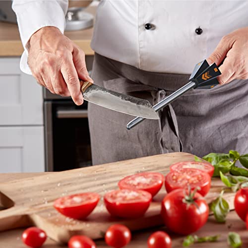 Orange Ninja Knife Honing Rod 10inch with Adjustable Angle Guides 17