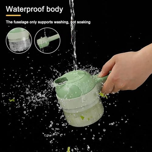 Portable Handheld 4 in 1 Electric Vegetable Slicer, Multifunctional Portable Vegetable Processor, Stainless Steel Blade, for Garlic Chili Onion Ginger Celery Meat (a) - Image 7