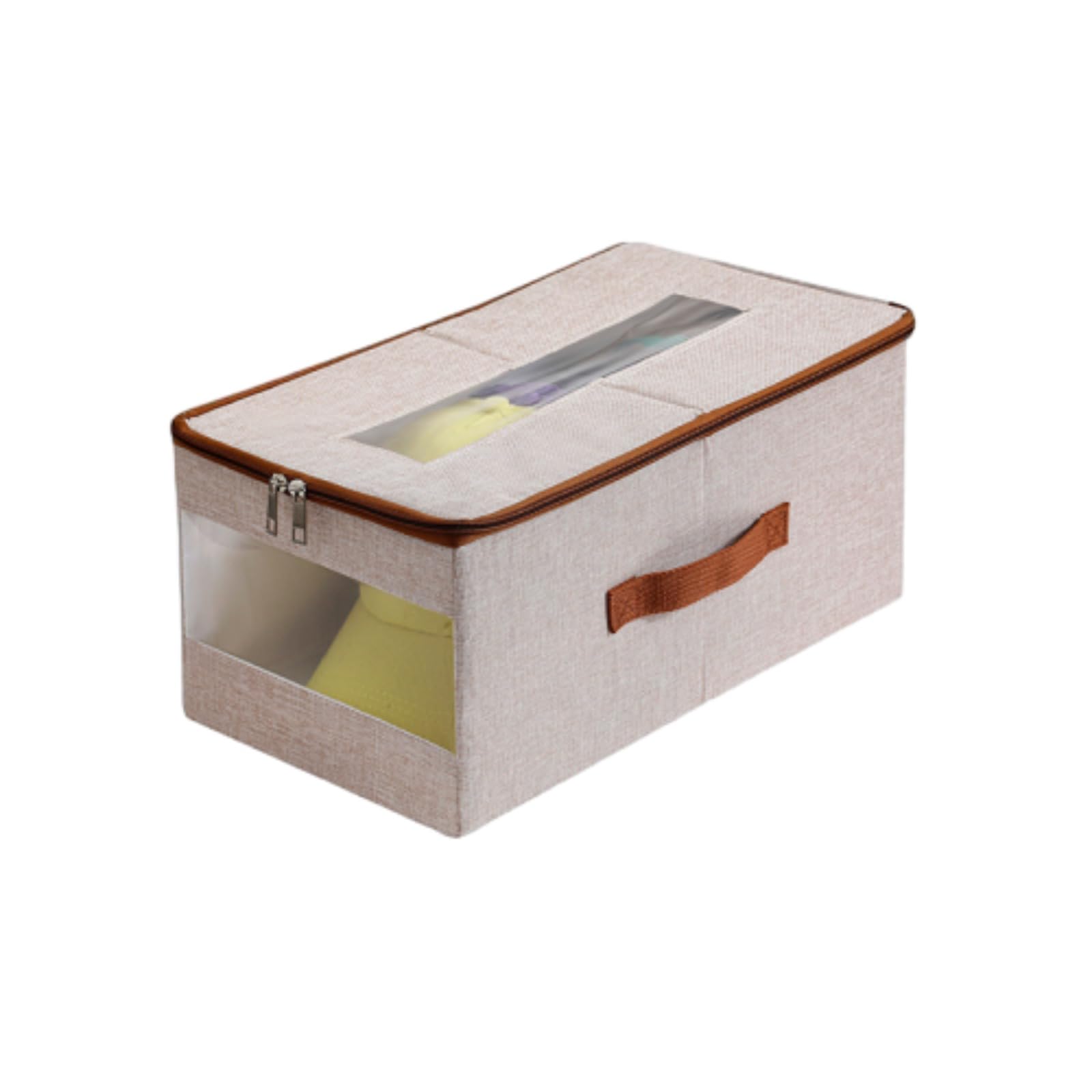 Moedweuo Khaki Stackable Hat Organiser Box For Baseball Caps With Clear Window