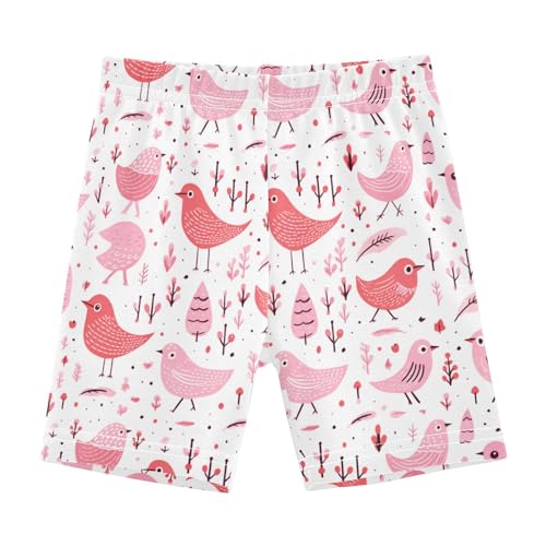 Girls Shorts Pink Bird Under Dress Girl Bike Cartwheel Shorts Dance Short