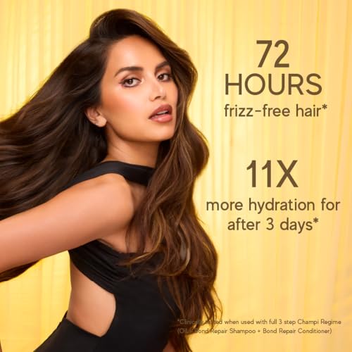 Image of indē wild Champi Hair Conditioner For Bond Repair With 17 Amino Acid Complex | Hydrating, Controls Frizz & Breakage | Amla, Coconut Oil, Bhringraj & Biotin | 300ml