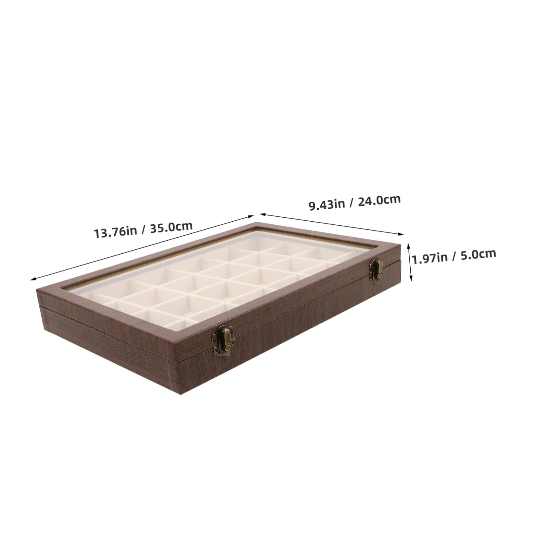VALICLUD Vintage Wooden Jewelry Box with Velvet Lined Compartments And Glass Compartment Organizer for Necklaces Bracelets Rings Soft Velvet Protection And Compact Travel Design
