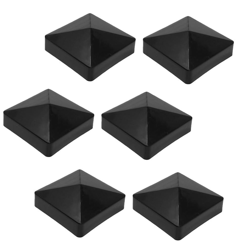 Aundhegrtt Metal Toppers for Fence, Deck and Mailbox Protection- Post Caps 6-Pack Wood for Fence Caps Covers