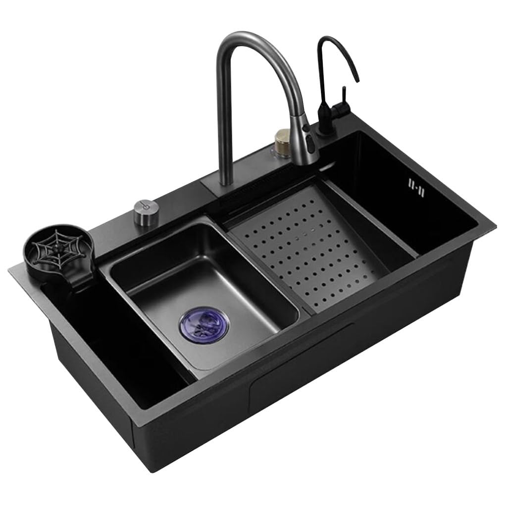 Fregadero de cocina para lavar verduras y frutas con lavavasos a presión