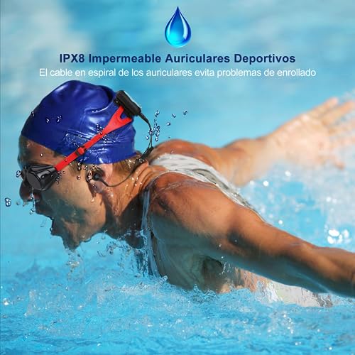 Miniatura 4 de Agptek E11-Auriculares Sumergibles Acuaticos Impermeables Ipx8 Para Natacion Piscina Baño Playa Y Mp3 Acuaticos, Color Negro