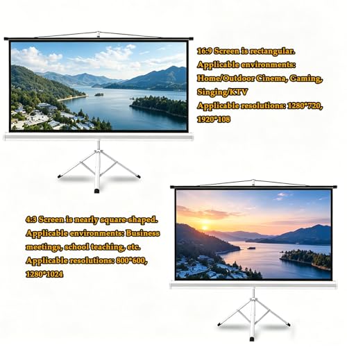 Pantalla manual con trípode 60in 4:3 blanca portable miniatura 4