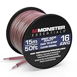 Monster Bobine de câble de haut parleur en aluminium plaqué cuivre (CCA) – [15,2 m] [calibre 16]