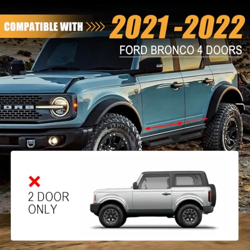 Estribos negros de acero carbono para Ford Bronco 4 puertas miniatura 7