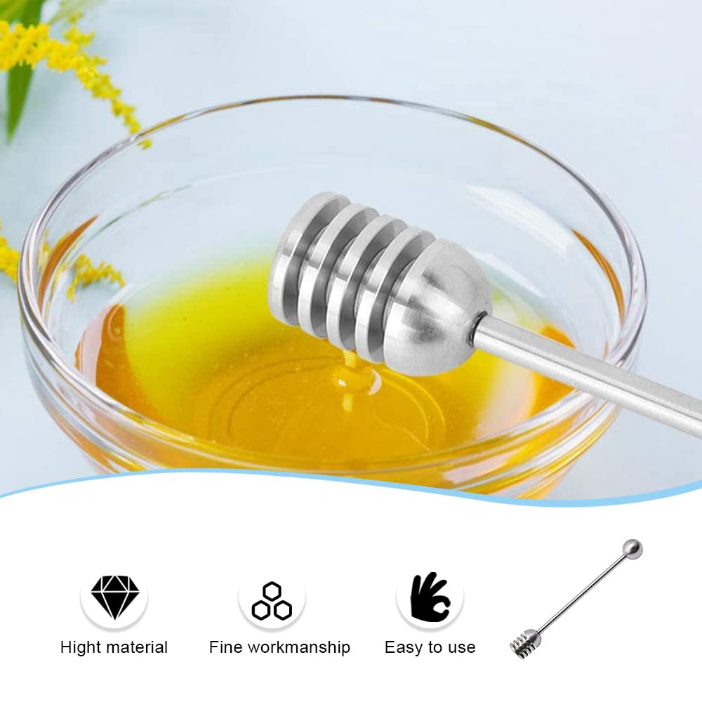 Cucchiaio Per Miele In Acciaio Inox 304 - Mestolo A Nido D'Ape Con Manico Lungo 6.3 Pollici, Antiruggine - Foto 9
