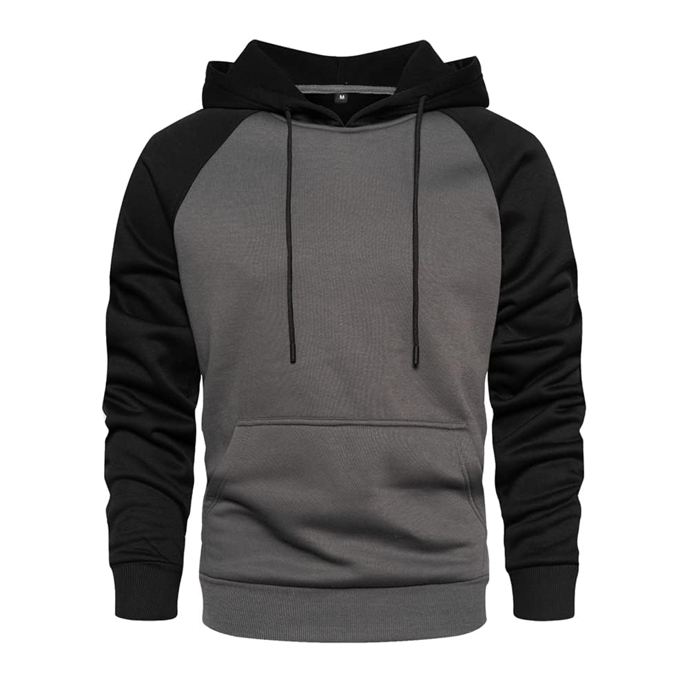 LBL Leading the Better Life Men's Solid Pullover Hoodies Sports Soft Blend Fleece Hooded Sweatshirts with Kangaroo Pocket