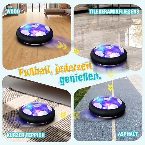 Hot Bee Fussball Geschenke Jungen, Air Power Fußball Indoor, Kinder Wiederaufladbar Hover Ball Kinderspielzeug, Geburtstag Weihnachten Geschenk ab 3 4 5 6 7 8-12 Jahre Junge Schwebe Spielzeug Mädchen