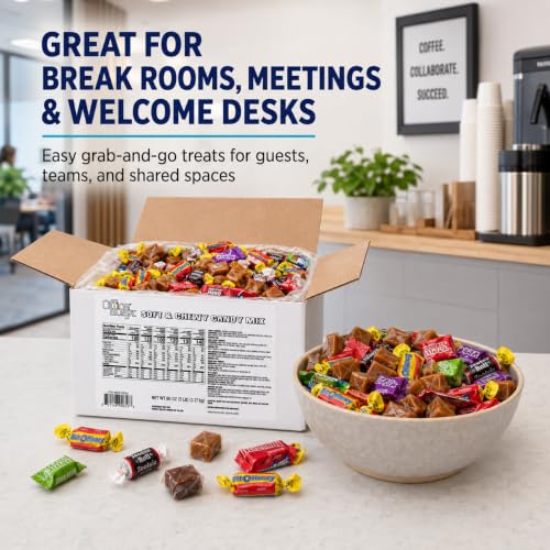 Office Snax Assorted Candy Mix, Soft and Chewy Bulk Candy, 5 lb Carton - image 3