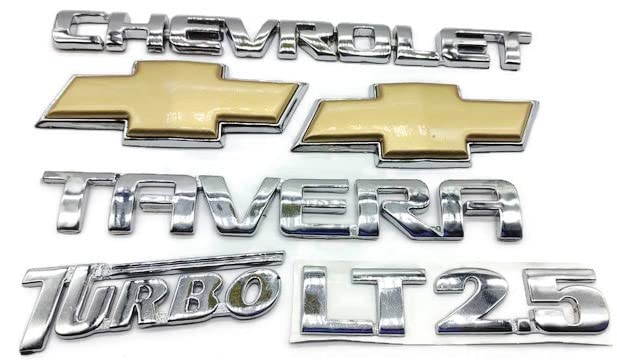 SINEX CAR Emblem Chevrolet Tavera Monogram/logo/Badge/Decals/3D/sticker ABS Plastic Colour (Silver,Chorme) Pack of 6