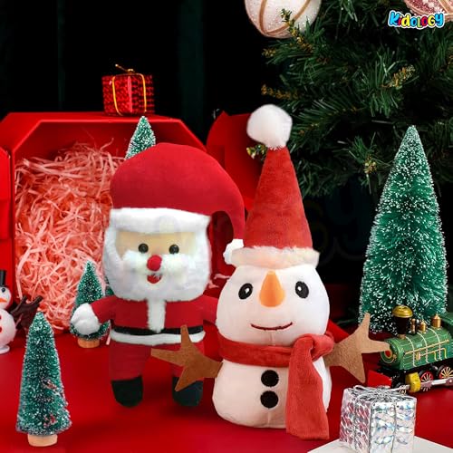 Image of Kidology Christmas Plush Santa Claus & Snowman Figure Set - Huggable Snowman Pillow Toy for Kids, Perfect for Holiday Decor, Christmas Gifts, or Birthday Surprises for Boys & Girls - Set of 2