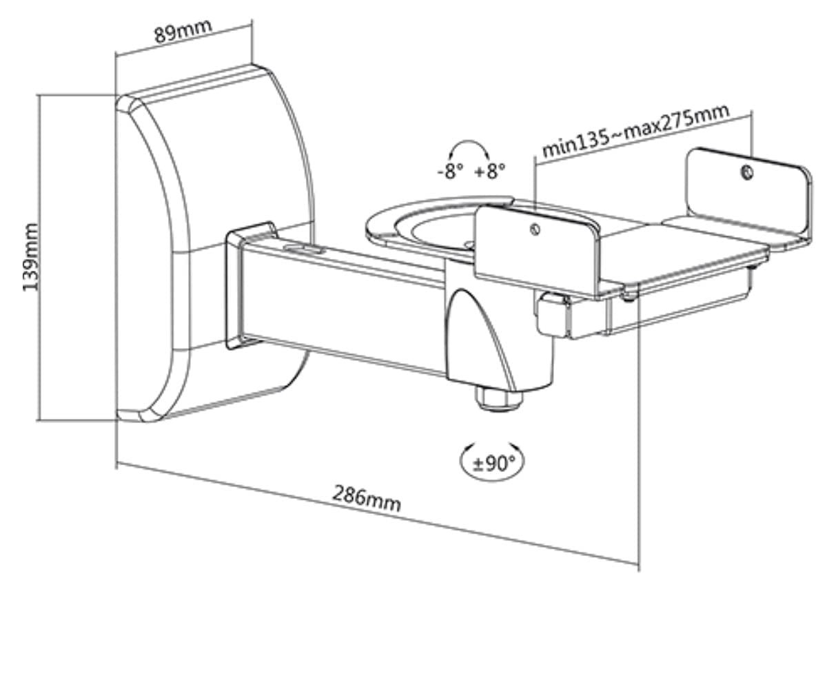 Soporte de pared para altavoz, universal, para estanterías, 2 unidades, soporta 15 kg, sin herramientas, giratorio, inclinación, montaje en pared, tacos de pared, color negro