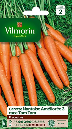 Vilmorin 3193142 Pack de Graines Carotte Nantaise Améliorée 3 Race Tam