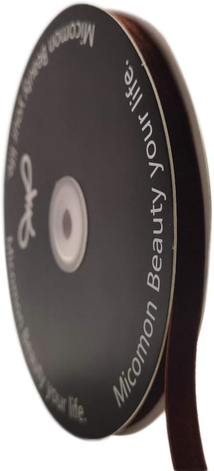 Micomon Red Velvet Christmas Ribbon - 5/8 Inch Wide, 10 Yard Spool, 100% Nylon