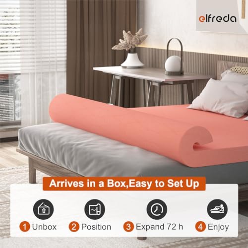Elfreda TOPPER3SQ 3Inch Rv Mattress Topper Pressure-Relieving Bed Topper, Mattress Pad Short Queen In A Box thumb #4