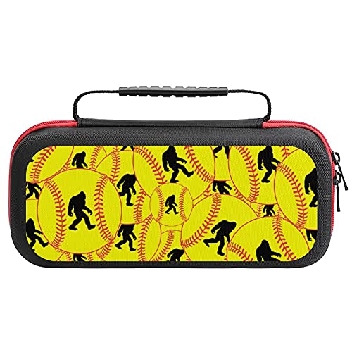 Softball Sasquatch Bigfoot Carrying Storage Cases for Nintendo Switch Protective Portable Hard Shell Pouch Carrying Travel Game Bag