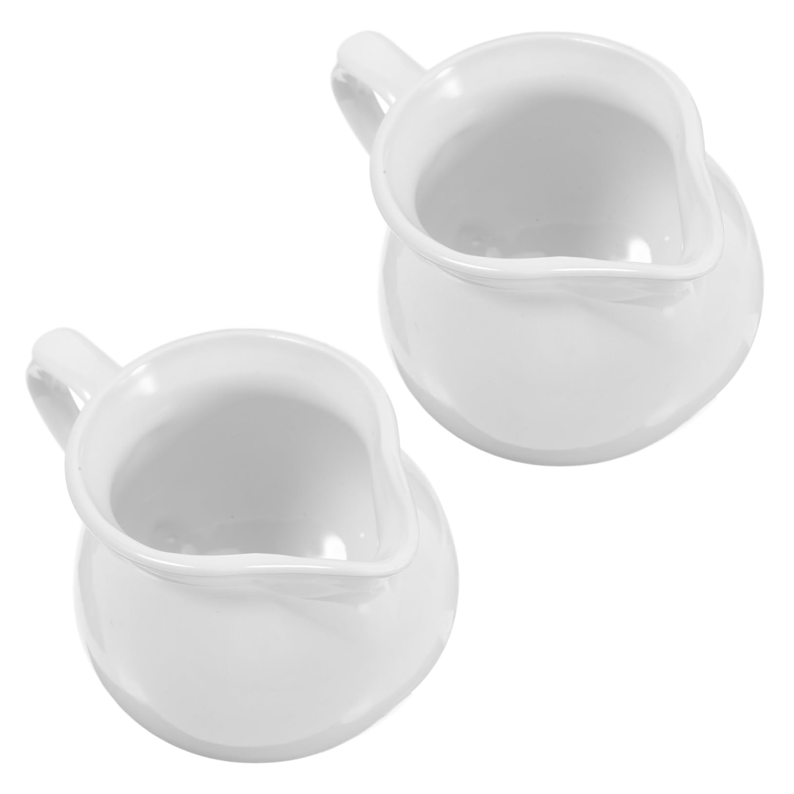 MOLUCKFU 2pcs Sauce Bucket Boom Boom Sauce Small Milk Pitcher Sauce Container Condiment Dispenser Sauce Boat Gravy Container Small Creamer Pitcher Gravy Jug White Ceramics