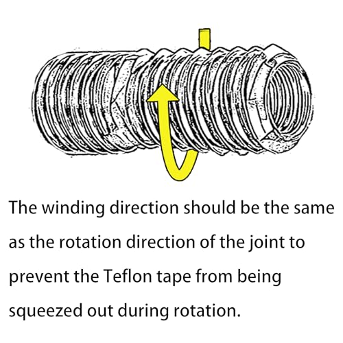 Image of U.S. Solid 10 Rolls 0.7 Inch(W) X 905 Inches(L) Teflon Tape, Plumbers Tape, PTFE Tape, Sealing Tape, Water Pipe Sealing Tape, Duct Tape, Yellow Shell
