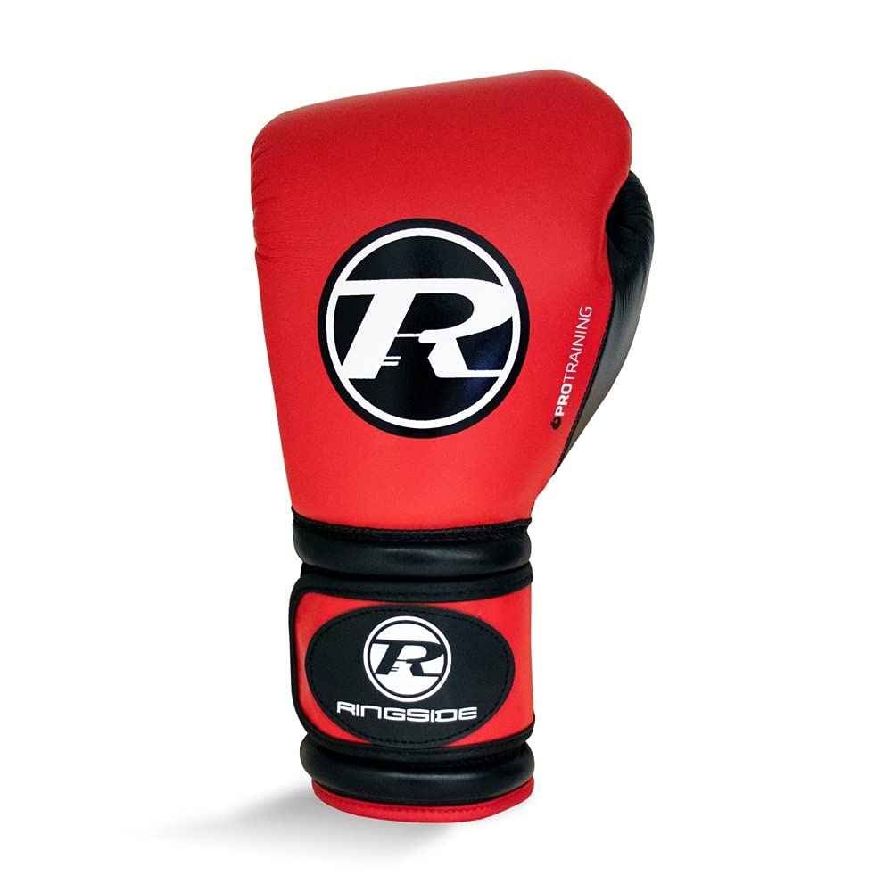Ringside Pro Training G1 Boxing Gloves Adult Leather Sparring Gloves 10oz 12oz 14oz 16oz Training Gloves Bag & Pad Boxing Gloves (Red, 14oz)
