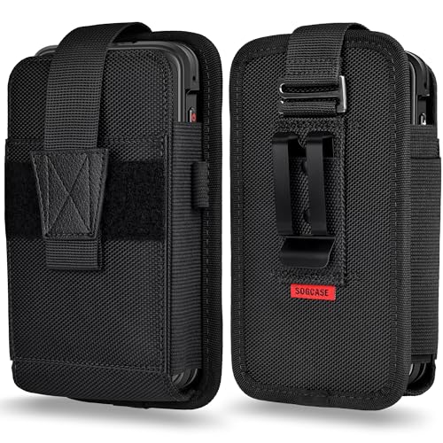 SOGCASE Scanner Holster Compatible with Zebra TC75x TC75 TC70x TC70 TC72 TC77 Handheld Barcode Touch Mobile Computer Scanner Case Holder with Belt Clip and Safety Strap Black