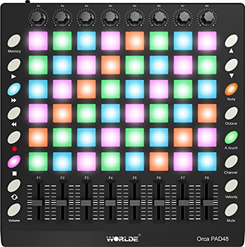 Worlde Orca-Pad48 Midi Controller Pad with Triggers and Faders