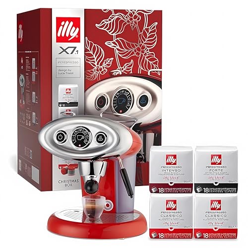 illy XMAS BUNDLE MACCHINA CAFFE' A CAPSULE IPERESPRESSO ROSSA X7.1