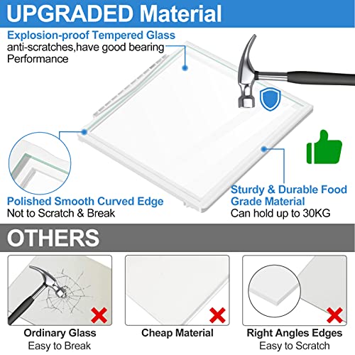 image for ALVAR UPGRADED 241969501 Refrigerator Shelf Frame With Glass, Crisper 