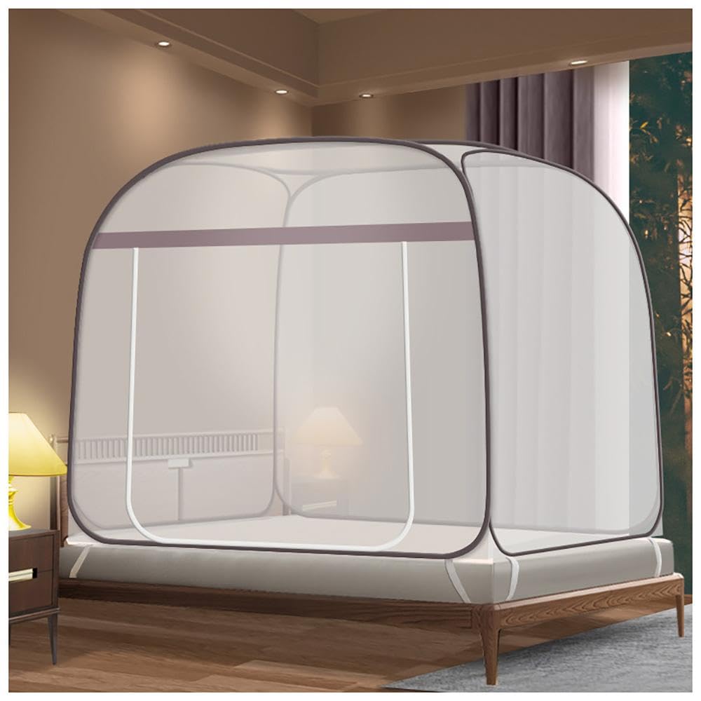 Mosquitera Cama, Mosquitera Cama Matrimonio con Cremalleras, Doble Puerta Mosquitera Plegable, Mosquitera Viaje Portatil, Mosquito Net para Habitaciones, Dormitorios, Camping,02-1.2 * 2m