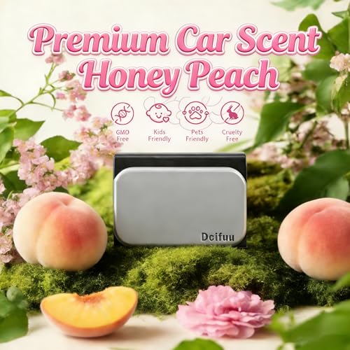 Image of Car Air Freshener - Stone Air Freshener - Car Odor Eliminator - Long Lasting Scent - Car Scent - VISOR CLIP INCLUDED (Honey Peach)