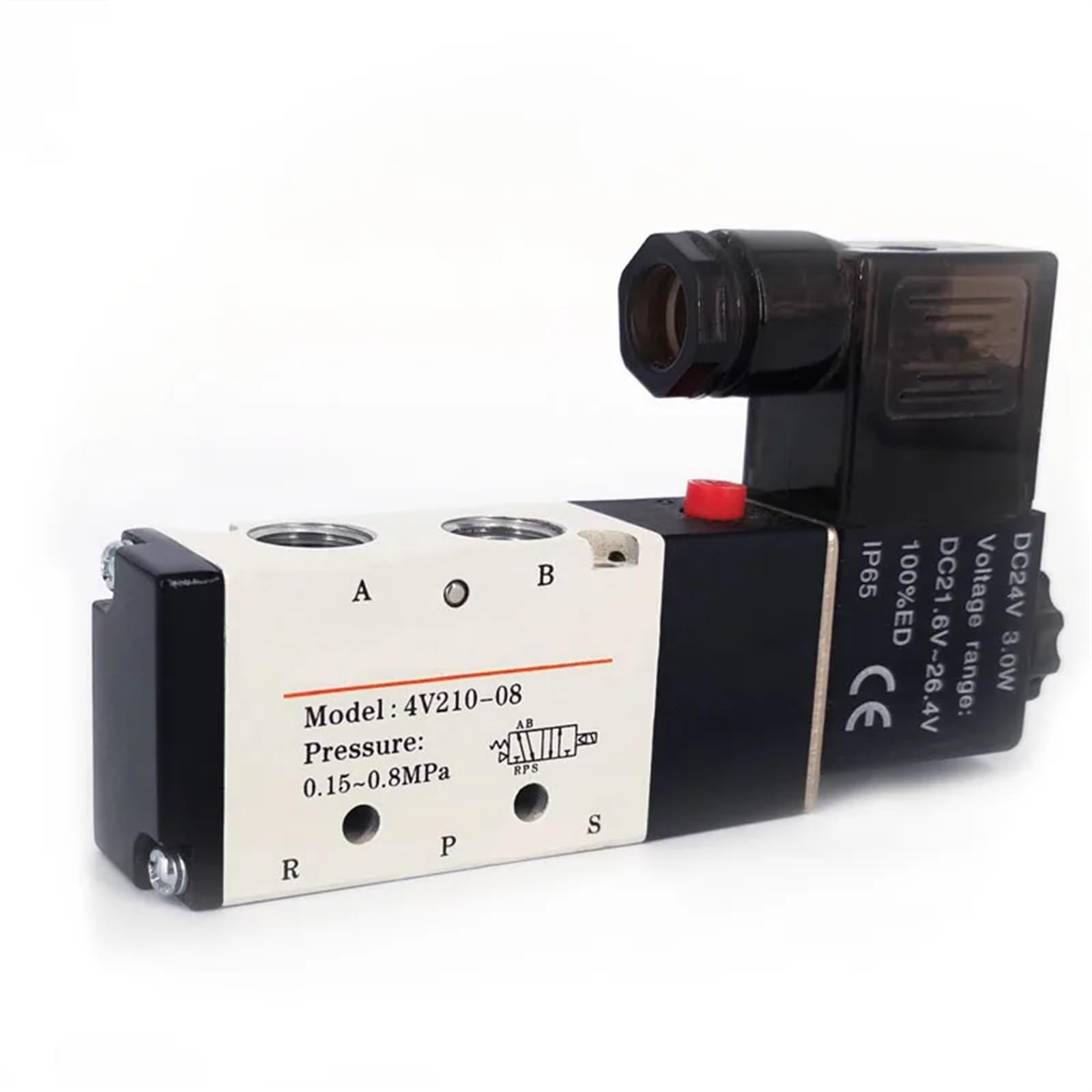 Electroválvula neumática eléctrica de 5 vías y 2 posiciones, control aire gas, válvula magnética, 12 V, 24 , 220 , voltaje bobina, conexiones manguera 4 mm a(Pc 4mm Fittings,Motor With Bracket)