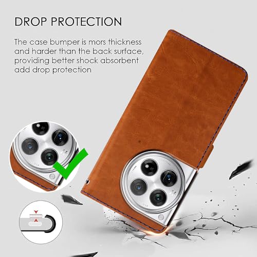 Image of Flip Cover Back Case for OnePlus 12R 5G | Premium Leather Finish | Inbuilt Pockets & Stand | Flip Cover Back Case for OnePlus 12R 5G (CamelBlue)