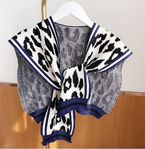 BESTHAVE Leopard Color Block Knit Poncho Cape - Women's Blanket Shawl for Spring, Autumn, and Winter Fashion Scarf2