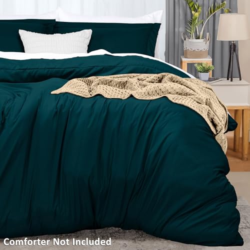 Utopia Bedding Duvet Cover Queen Size - 3 Piece with Zipper Closure - 1 Comforter Cover 90X90 Inches & 2 Pillow Shams 20X26 Inches (Teal) Comforter Not Included