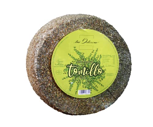 QUESOS LA ALDEA | Queso Artesano de Oveja Curado | Con Tomillo | Pequeño de 1 kg | Kits y Packs de Quesos | Disponible: Entero, en Cuartos o Mitades