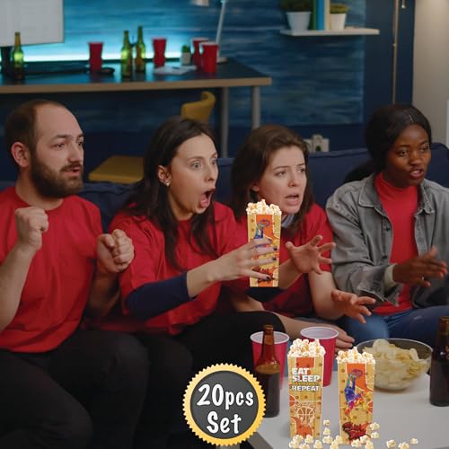Image of BASHOUT Basketball Party Popcorn Container Boxes | 20 pcs Slam Dunk Popcorn Bowls | Basketball Theme Popcorn Tubs for Salty Snacks | Hoops Theme Basketball Buckets for Parties| Basketball Decorations
