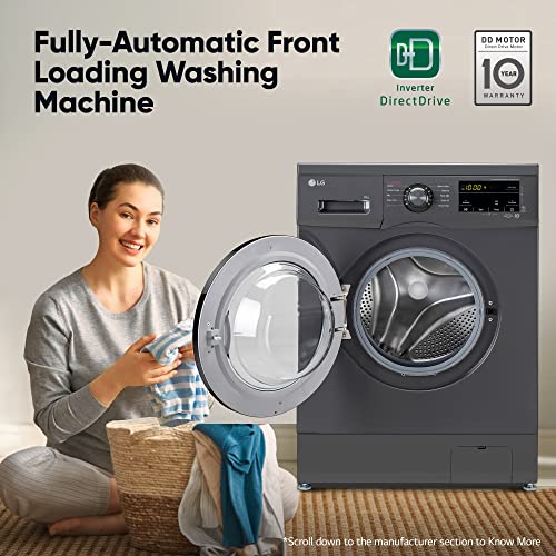 LG 8 Kg 5 Star Inverter Touch panel Fully-Automatic Front Load Washing Machine with In-Built Heater (FHM1408BDM, Middle Black, Steam for Hygiene Wash) - Image 4
