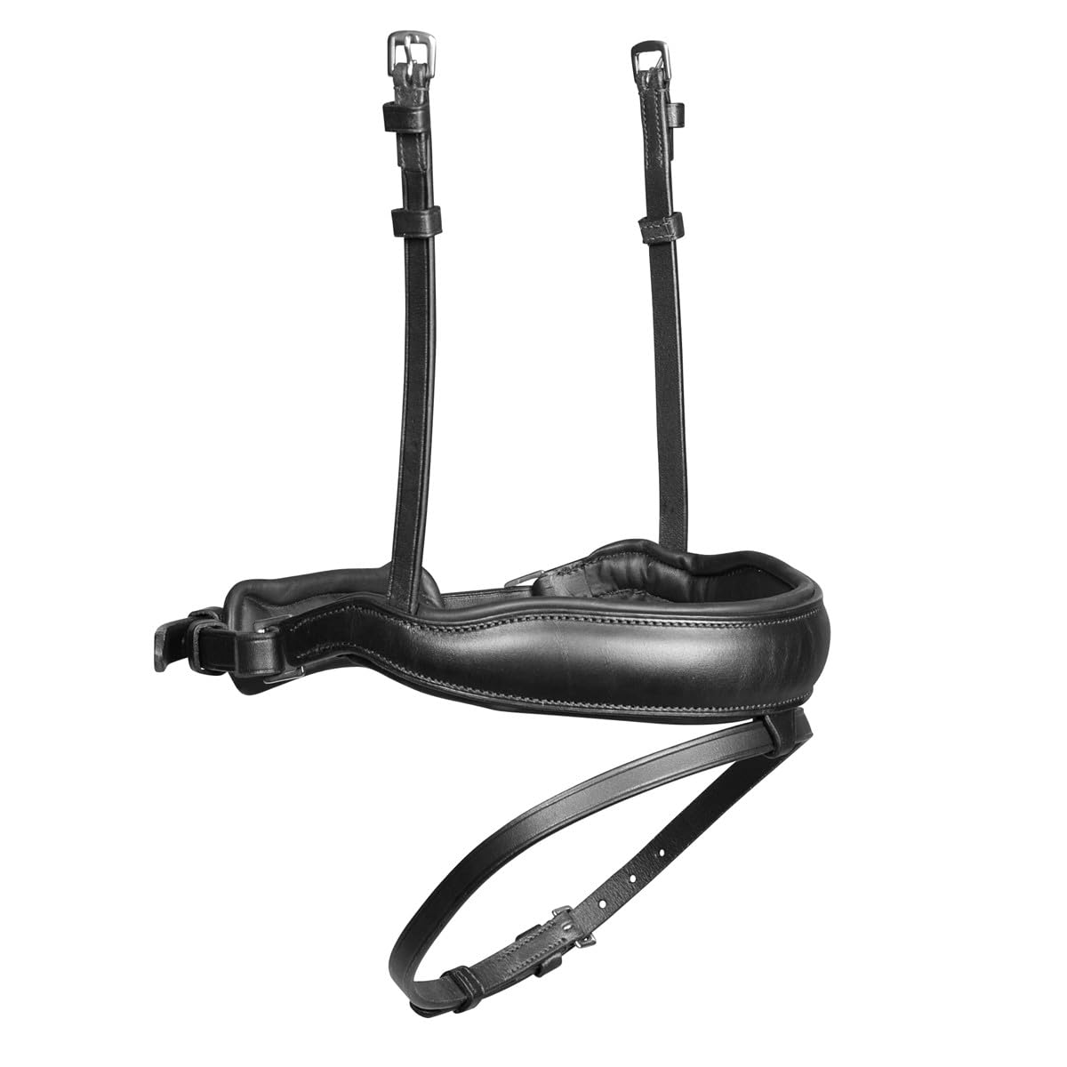 Velociti - Cabezada Doble para Caballo de Cuero Lusso Doma (Jaca) (Negro)