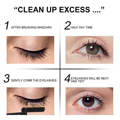 Ducare Eyelash Comb Separator Eyelashes Eyebrow Mascara Brush Applicator Eyelash Definer With Comb Cover Cosmetic Brushes Tool (Black) #TOP2