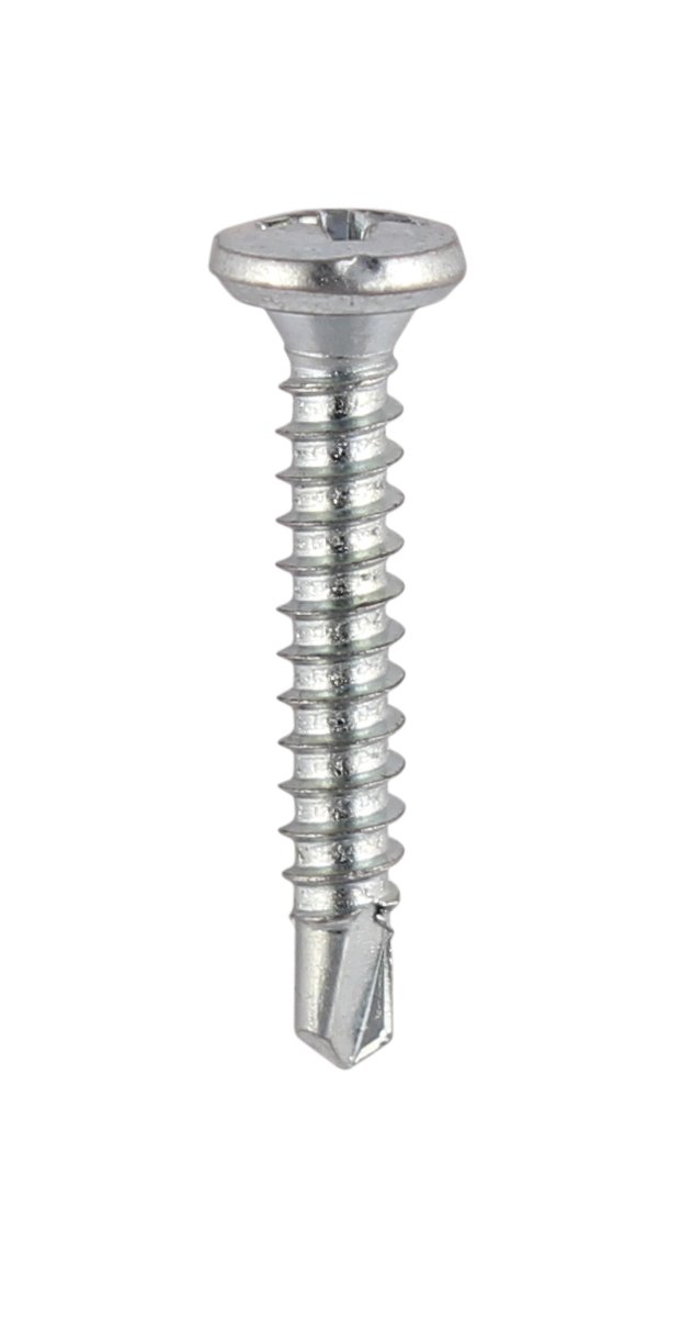 Timco 143Z Window Fabrication Screws - Friction Stay - Shallow Pan Countersunk - Ph - Self-Tapping - Self-Drilling Point - Zinc 4.8 X 23