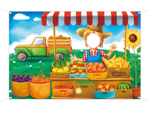 Farmer Market Party Backdrop 5 x 3.3 ft, Farmers Market